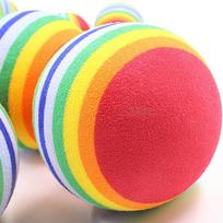 EVA material foam cotton ball rainbow ball colorful ball cat, toy ball pet, toy ball dog yellow