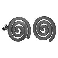 Men Punk Black Spiral Dart Stud Earrings for Women Girls Stainless Steel Trendy Earrings Post Personalize Waterproof Zircon gray