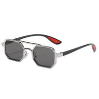 2022 Men's Steampunk Double-Beam Polygon Sunglasses - Trendy European & American Style gray