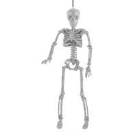 Blizgantis pakabinamas skeletas Halloweeno skeleto dekoracijos su reguliuojamomis jungtimis Verandos, durų, langų dekoravimui sidabras