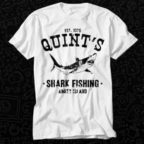Amity Island 1975 Quint's Shark Fishing Jaws T Shirt 331 3XL white