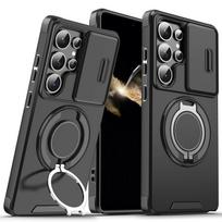 Magnetinis laikiklis telefono dėklas Samsung Galaxy S25 FE A17 5G S24 Ultra S23 S22 S21 Plus A56 A55 A15 A16 A35 A36 priedams Galaxy S24 juoda