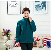 Polarinis Fleece striukė Moteriškas kardiganas Vienspalvis Fleece megztinis Lauko laisvalaikio sportinis viršus 5XL povo mėlyna spalva