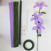 Handmade Bellflower Chenille Stem Bouquet - DIY Material Pack & Small Gift pink