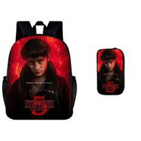 Stranger Things5  Vaikiškas kuprinės ir pieštukinės dėklo 2 dalių rinkinys KTB black