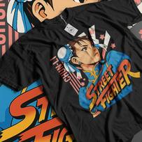 Chun Li T-shirt Street Fighter vs King Of Fighters Snk Anime Gift Shirt All Size Unisex T-Shirt M blue