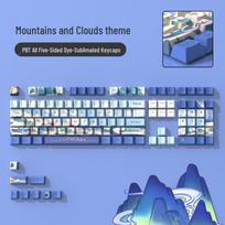 Original Style PBT Dye-Sublimation Keycaps for Mechanical Keyboards - Customizable Height & Design 38*16*3cm white