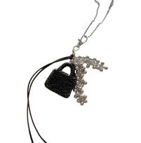Unique Handbag Pendant Necklace For Women Handmade Fashion Jewelry Gift Trendy Crossbody Bag Neckchain Accessory gray