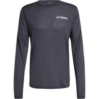 Adidas Terrex Round Neck Long Sleeve Pullover Letter T-Shirt Men Tops Charcoal-Gray JL6343 M black