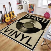 Vintažinis vinilinis kilimėlis Kilimas Namų dekoracija Svetainės grindų kilimėlis Plokštelės muzikos raštas Retro stilius Vidaus patalpos kilimėlis Namų miegamasis 40X60CM brown