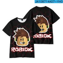 Roblox Vaikų marškinėliai Berniukų Žaidimų Sportiniai Marškinėliai Vaikų Animacinių Filmų Trumpomis Rankovėmis Viršus 3D Spausdinimas Laisvalaikio Gatvės Harajuku Drabužiai 100 brown