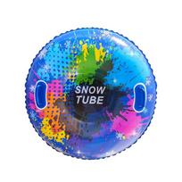 Inflatable Snow Tube Sled with Handles PVC Sledding Tube Thicken Skiing Tubing Folding Snow Sled Skiing Accessories blue