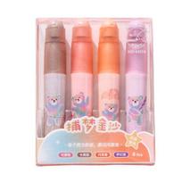 4 vnt. Mielas meškiukas Blizgučių Highlighter rinkinys Didelės talpos Pasteliniai žymekliai dienoraščiui, užrašams Lygūs, greitai džiūstantys Smagios mokyklinės priemonės vaikams, studentams A