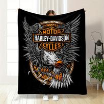 Harley Davidson Erelio Raktas Antklodė miegamojo Antklodė svetainei Sofa pietų pertrauka Minkštas jaukus pledas draugo festivaliui Dovana 130cm x 150cm gray