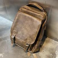 Male Leather Backpack Men's Vintage Travel Backpack Camping Business School Office Bag Messenger Laptop Bags ruda