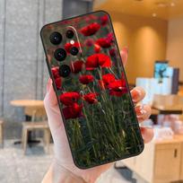 aguonos gėlės žydėjimo telefono dėklas, skirtas Samsung Galaxy S25 S24 S23 S22 S21 S20 Ultra S9 S10 Plus S25 FE, galinis dangtelis For Galaxy S9