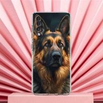 Case For Samsung A56 A36 A26 A24 A16 A14 A12 A32 A50 A70 A22 A40 A34 A54 A42 A52 5G A04s A06 Cover German Shepherd Dog Cartoon For Samsung A56 5G black