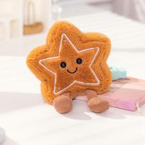 Christmas Gingerbread House and Tree Plush Toy Set with Star Cookie and Bell 10cm žvaigždė