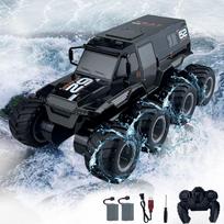 Amphibious remote control car off-road drift kids 8 wheels fully waterproof 2.4GHz 8WD 360 rotation police boat electric toy rechargeable includes 2