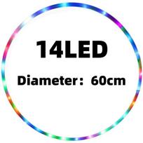 LED Spalvingas sportinis lankas Svorio metimui Namų patalpoms Nuimamas Daugiaspalvis sportinis lankas Sporto salės treniruokliai Diameter 60cm,14 LED įvairiaspalvis