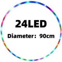 LED Spalvingas sportinis lankas Svorio metimui Namų patalpoms Nuimamas Daugiaspalvis sportinis lankas Sporto salės treniruokliai Diameter 90cm,24 LED įvairiaspalvis
