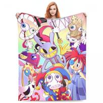 Pomni From The Amazing Digital Circus! Blankets Cartoon Fleece Throw Blankets Bed Sofa Printed Soft Warm Bedspreads Size: 75*100cm, Weight: 280 GSM blue