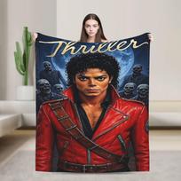 MJ King Of Pop Michael J-jackson Blankets Quality Soft Throw Blanket Winter Kids Adult Home Decor Funny Bedspread Size: 75*100cm, Weight: 320 GSM