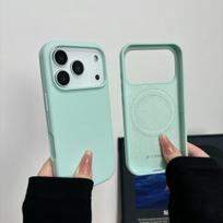 Originalus skystas silikonas Magsafe telefono dėklui, skirtas iPhone 17 16 15 14 13 Pro Max 17Pro, oficialus magnetinis minkštas apsauginis dangtelis iPhone 16 Pro žalsvai mėlyna