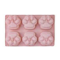 Non-stick Cake Mold Cat Paw Silicone Food-Grade Chocolate Mousse Easy-Release Handmade Soap Reusable Baking for DIY Dessert Decompression Toy L gray