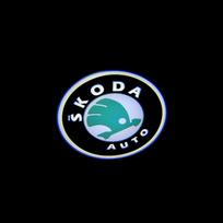 Automobilio durų pasitikimo šviesa LED HD projektoriaus lempos dekoracija Skoda Octavia Superb Rapid Kodiaq Karoq Fabia Kamiq Enyaq Yeti Scala gjbx97 žalia