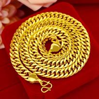 Men's Luxury 24K Plating Gold Necklace Jewelry 10mm Flat Chain Long Lasting Non-Fade Wedding Engagement Jewelry Christmas Gift F auksas