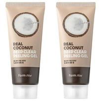 Farmstay Real Coconut Deep Clear Peeling Gel, 100ml, 2 pcs white
