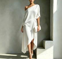 Moterims medvilninė lininė vieno peties asimetriška midi suknelė laisvo kirpimo vienspalvė elegantiška vasaros atostogų suknelė XXXL gray