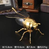 Luxury Bee-Shaped Spice Jar With Rhinestone Accents Metal Kitchen Condiment Container Spoon Elegant Home Decor Double-Lid Honey Bee Jar - Olive Oil Style