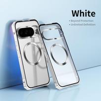 Madingas aliuminio metalinis dėklas Google Pixel 10 9 8 Pro 9A, tvirtas apsaugantis nuo kritimo, magnetinis įkrovimas aluminum&Google Pixel 10 Pro gray
