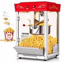VEVOR Popcorn Machine, 0.2kg Stainless Steel Kettle, 800W Commercial Countertop Popcorn Maker, 48 Cups per Batch Theater Style Popper raudona
