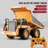 Rc Truck Children Alloy Remote Control Car Toys for Boys Radio Control Excavator Dump Truck Bulldozer Electric Car Gifts with Lighting Sound Effects A orange