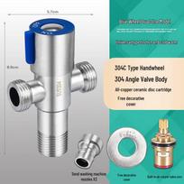 304 Stainless Steel 3-Way Angle Valve with Dual Outlets for Toilet & Water Heater