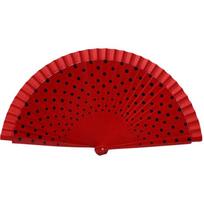 Dots Pattern Flamenco Spanish Folding Fan Vintage Dancing Fan Elegant Decorative Fan  Filming Props Style H red