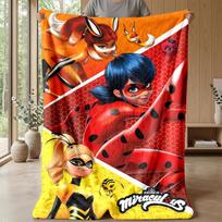 Miraculous Ladybug Cozy Flannel Blanket, Comfortable Warm Throw Blanket for Bedroom Sofa Home Use 100cmx150cm