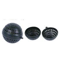 10pcs/bag Soft Fishing Mini Bait Cage Plastic Fishing Cage Basket  Attract Fish army green-spherical