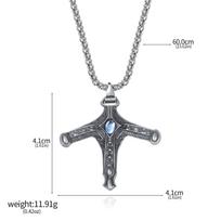 Bloodborne Necklace Sword Hunter Badge Gehrman Cross Edict Pendant Necklaces for Women Men Jewelry Accessories Gifts Silver Plated gray