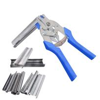 Nail Rings Cage Binding Pliers M Type Cage Assembly Tongs Wire Fencing Hog Ring Plier Tool  Chicken with 600pcs M Clips