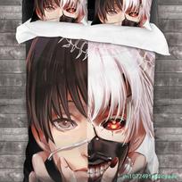 Tokyo Ghoul Bedding Set Single Twin Full Queen King Size Bed Set Aldult Kid Bedroom Duvetcover Sets 3D Print Anime Kawaii EU Single 135*200cm/53x79in 3pcs