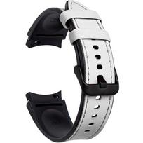 Leather Strap for Samsung Galaxy Watch 4/5/6/7/FE 40/42/43/44/45/46/47mm, White black
