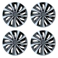 4 vnt. Universalūs ratlankių gaubteliai R14 R15 R16 colių Pakeičiami gaubteliai Ratlankio gaubtas PP Padangų priedai Užspaudžiami SUV Sunkvežimiui 4Pcs R15 Black Silve black