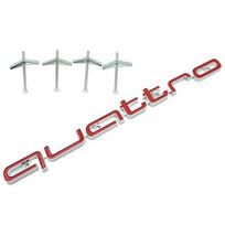 Audi Quattro emblema ABS medžiaga Automobilio priekinių grotelių ženklelis Modifikuoti priedai Audi S A3 A4 B8 8P 8V A6 C7 A5 Q5 B7 B6 white