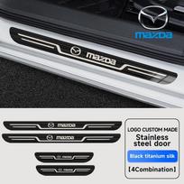 Automobilio nerūdijančio plieno durų slenksčio apsauginė plokštelė Mazda Axela Atenza 3 2 6 CX3 CX5 CX30 CX8 CX9 MX5 RX7 RX8 SKYACTIV priedams gray