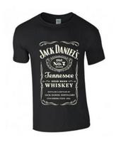 Jack Daniels JD Old No 7 Inspired Vintage Look Printed Black T Tee Shirt 4XL