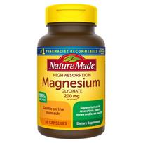 Nature Made High Absorption Magnesium Glycinate 200mg 60 Capsules 2 Bottles 1 pcs